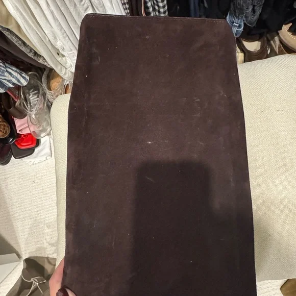 Zara Burgandy Elongated shopper Tote Bag - Picture 3 of 3